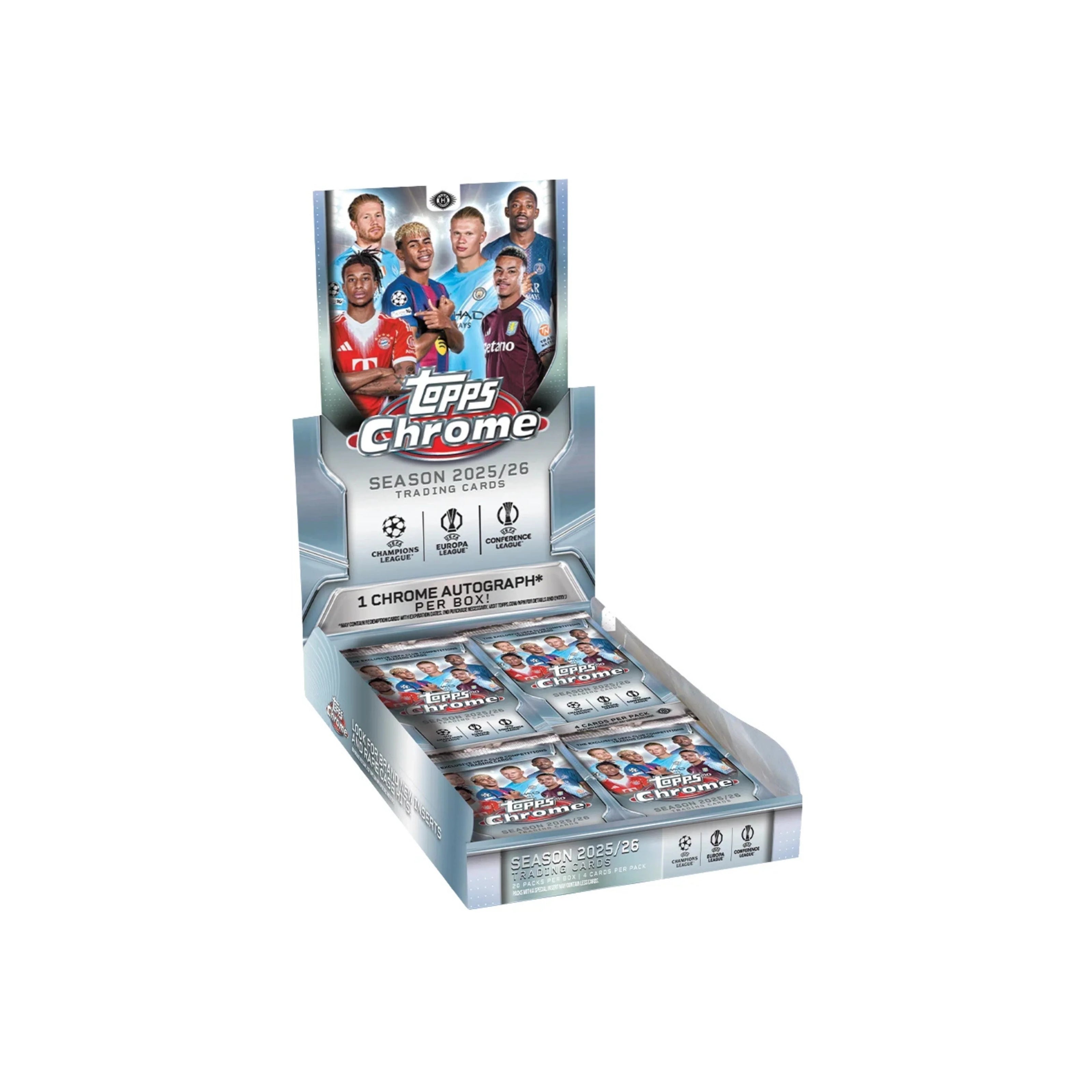 2025-26 Topps UEFA Club Competitions Chrome Soccer Hobby 12 Box Case