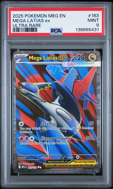 Latias ex 2025 Pokemon Mega Evolutions Ultra rare #163/132 PSA 9