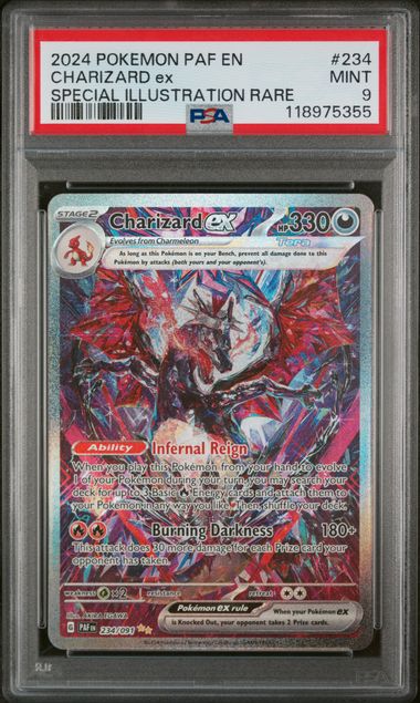 Charizard 2024 Pokemon Paldean Fates Special Illustration rare #234/091 PSA 9