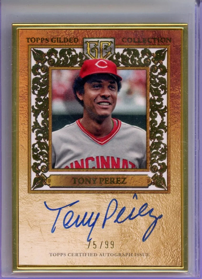 Tony Perez 2025-26 Topps Gilded Collection Gold Framed Hall of Fame Auto #HAFA-TP #'d /99