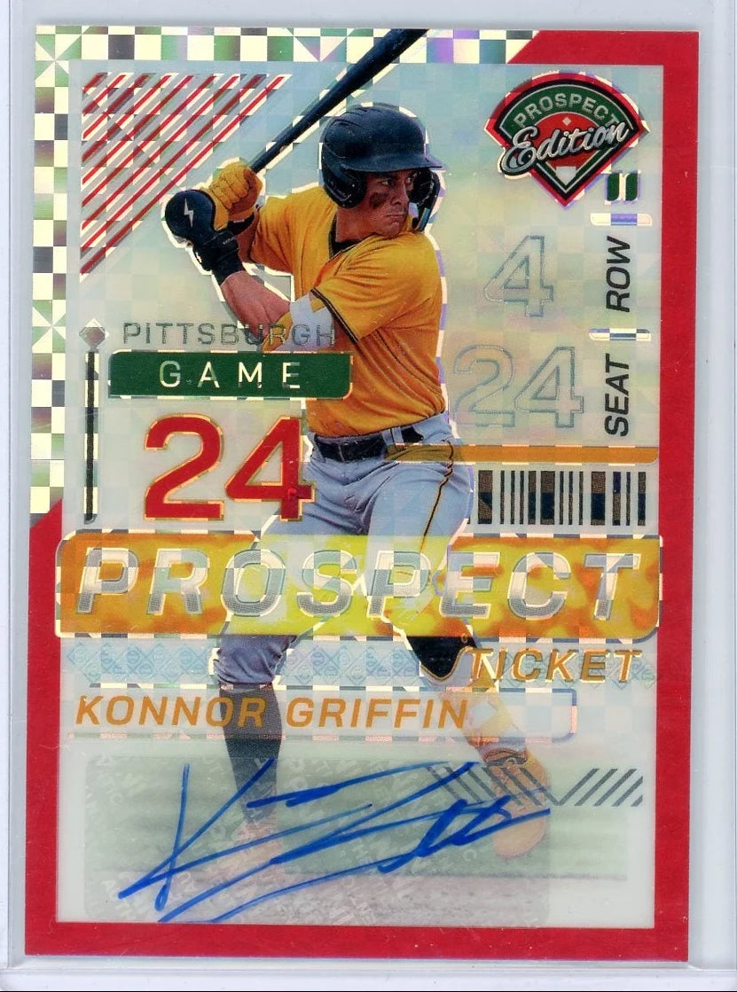 Konnor Griffin 2024 Panini Prospect Edition Prospect Ticket Autograph Red #'d 02/99