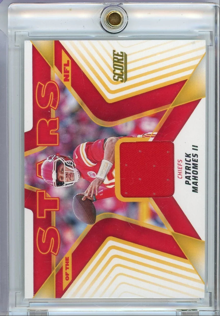 Patrick Mahomes 2025 Panini Score Stars jersey relic