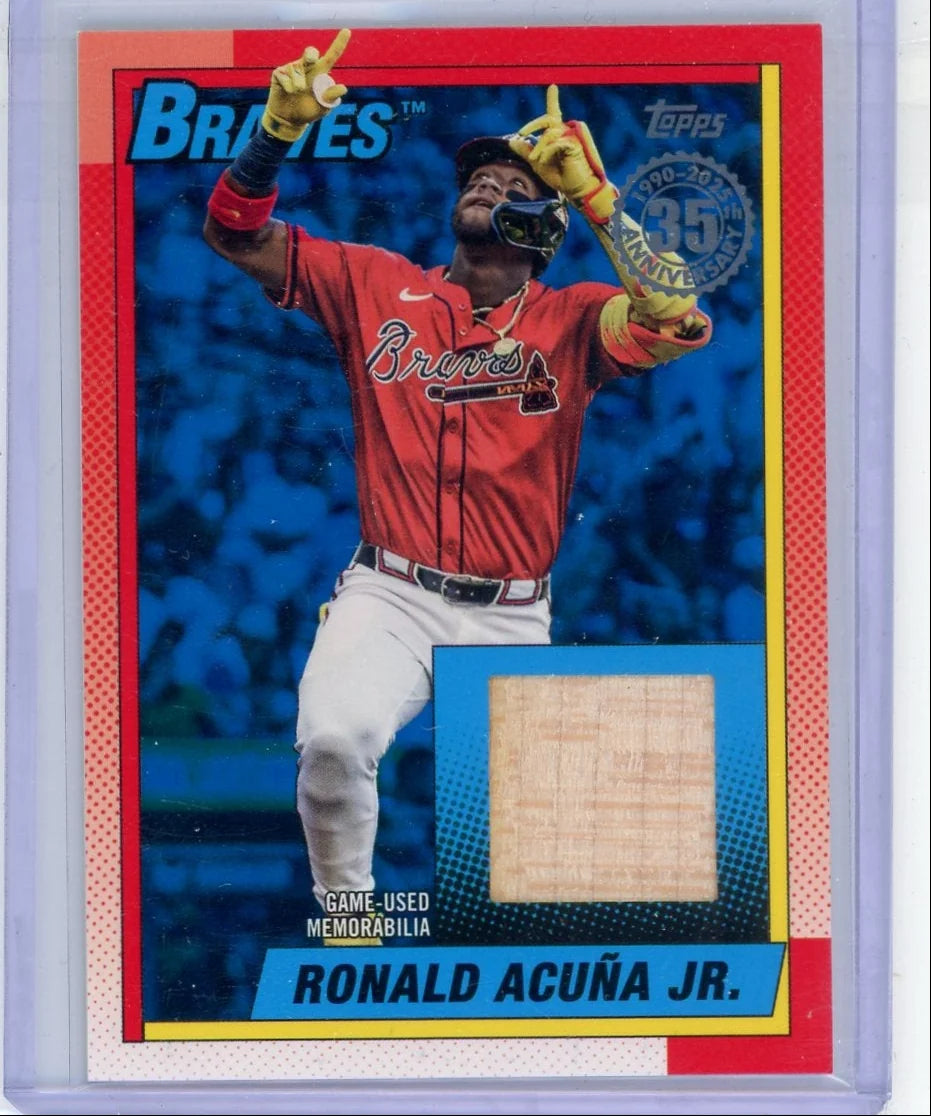 Ronald Acuna Jr. 2025 Topps '90 bat relic blue #'d 041/150