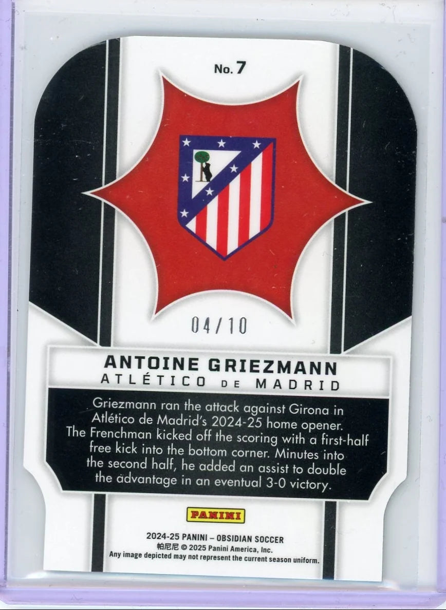 Antoine Griezmann 2025 Panini Obsidian Supernova #'d 04/10