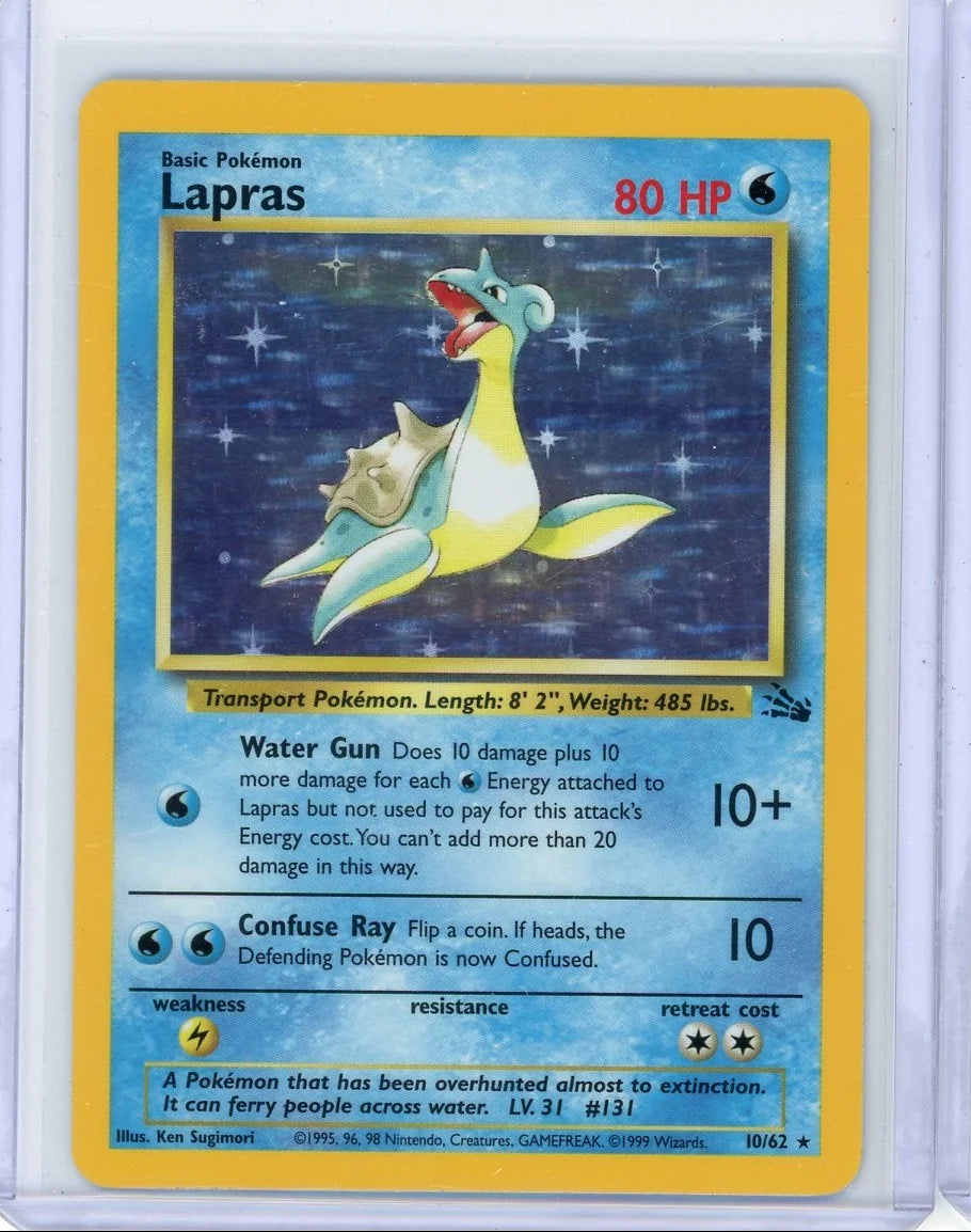 Lapras 1999 Pokemon Fossil holo #10/62