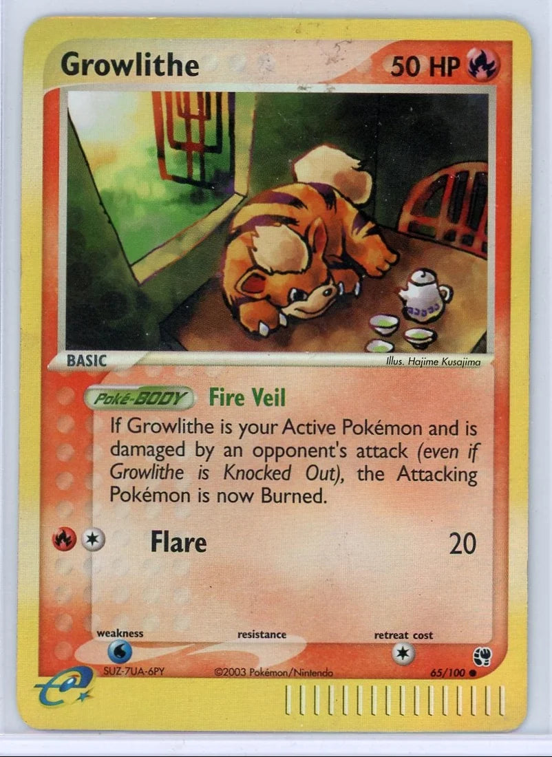 Growlithe 2003 Pokémon Sandstorm reverse holo #65/100 MP