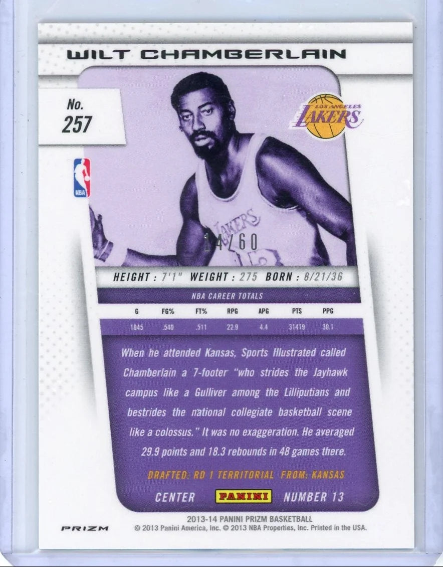 Wilt Chamberlain 2013-14 Panini Prizm orange prizm #'d 14/60