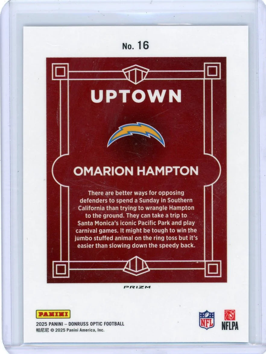 Omarion Hampton 2025 Panini Donruss Optic Uptown SSP RC