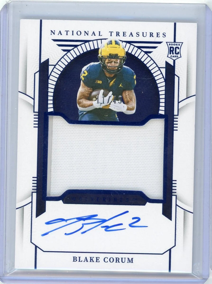 Blake Corum 2024 Panini National Treasures Collegiate RPA #'d 11/49