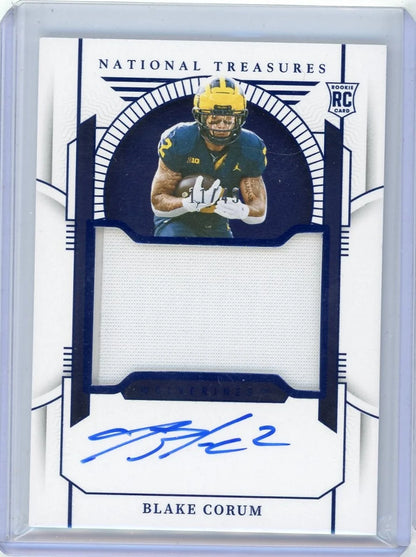 Blake Corum 2024 Panini National Treasures Collegiate RPA #'d 11/49