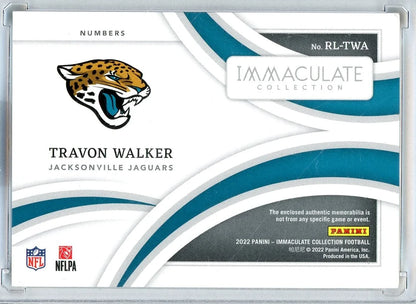 Travon Walker 2022 Panini Immaculate Patch #'d 05/10