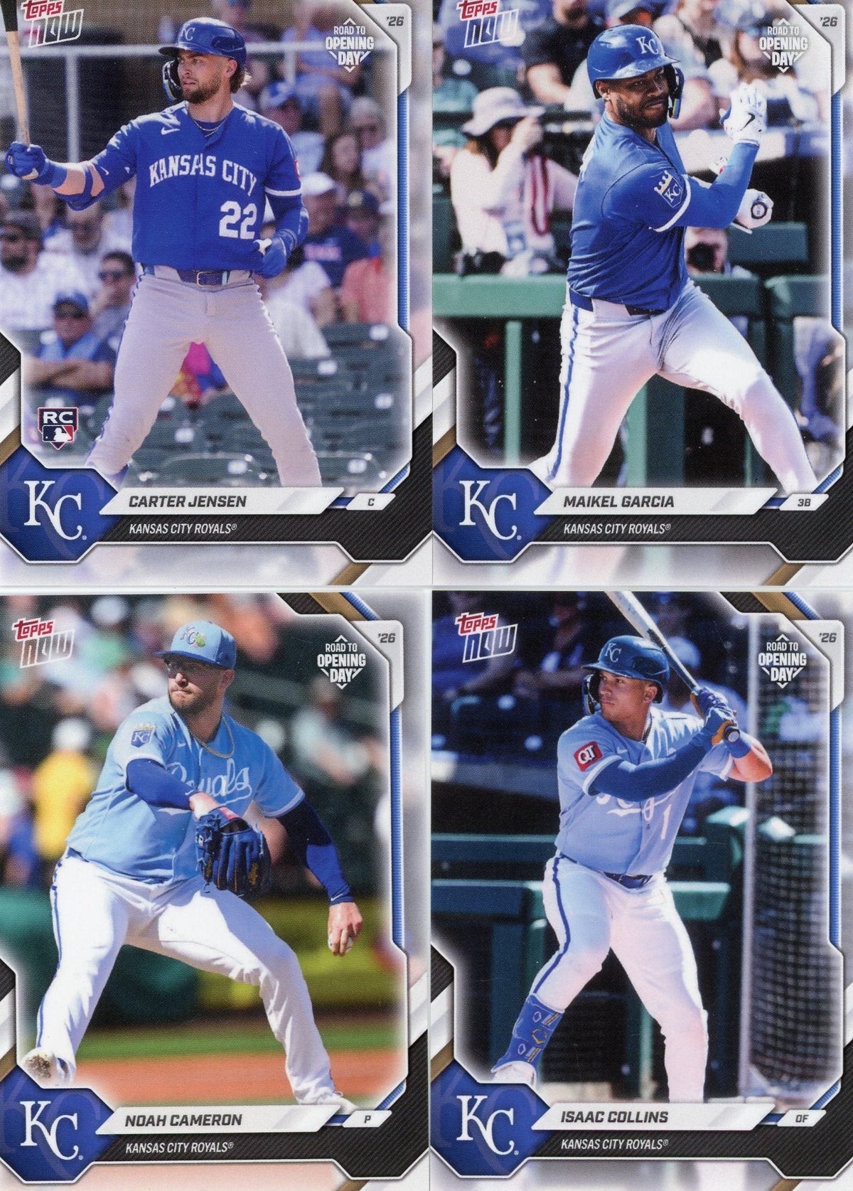 2026 MLB Topps Now Kansas City Royals 11-Card Team Set