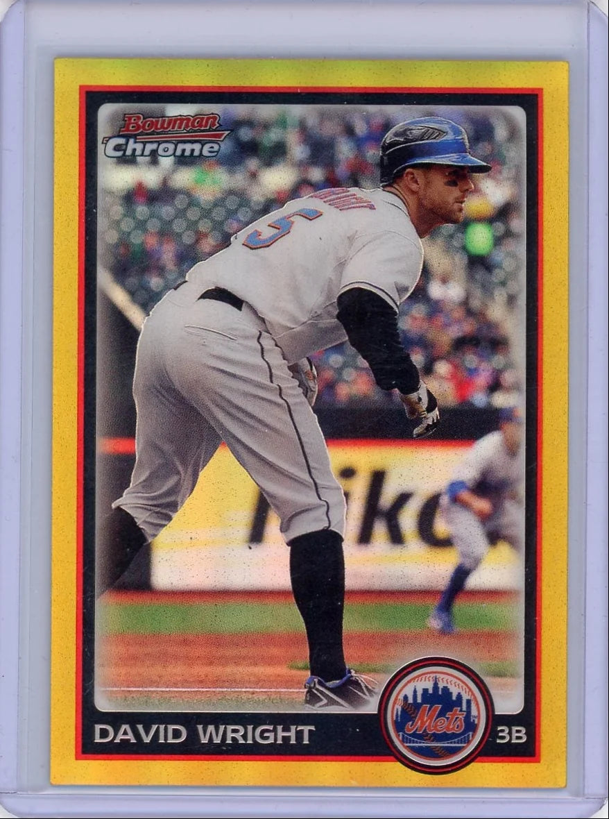 David Wright 2010 Bowman Chrome gold refractor #'d 49/50