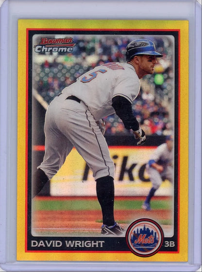 David Wright 2010 Bowman Chrome gold refractor #'d 49/50