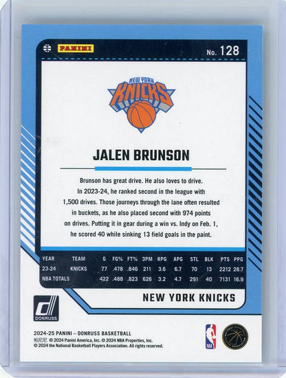 Jalen Brunson 2024-25 Panini Donruss Holo Teal Laser #'d 24/25