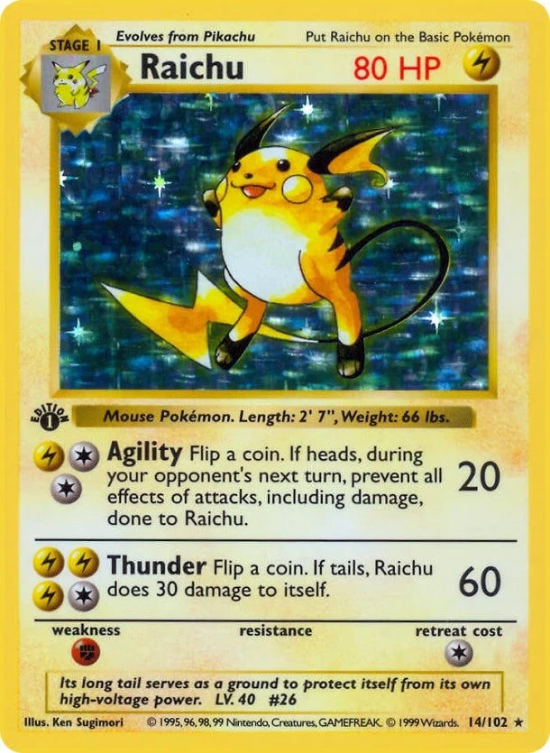 Raichu (014/102) (Base Set (Shadowless)) (BSS)