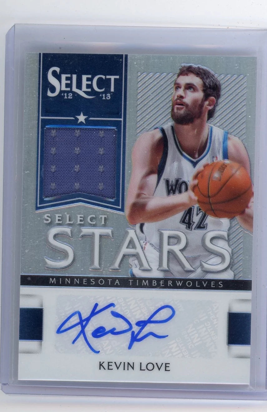 Kevin Love 2012-13 Panini Select Stars autograph relic #'d 14/49