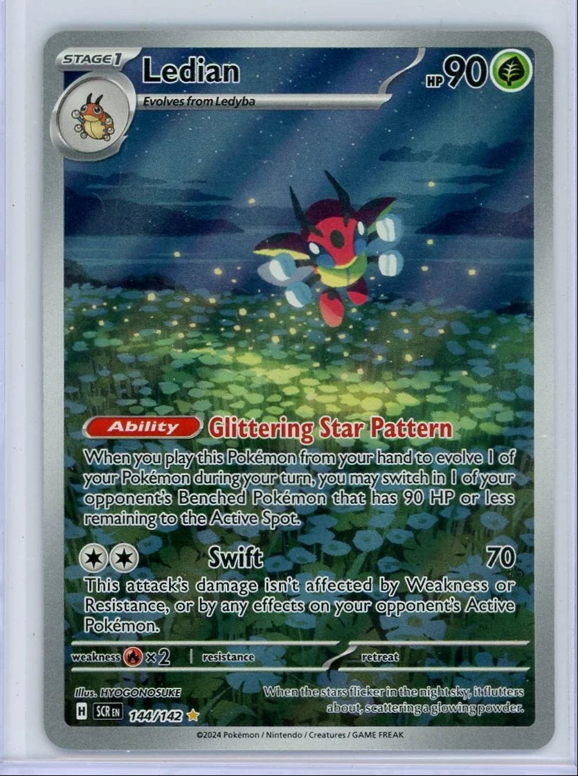 Ledian 2024 Pokemon Stellar Crown Illustration rare #144/142