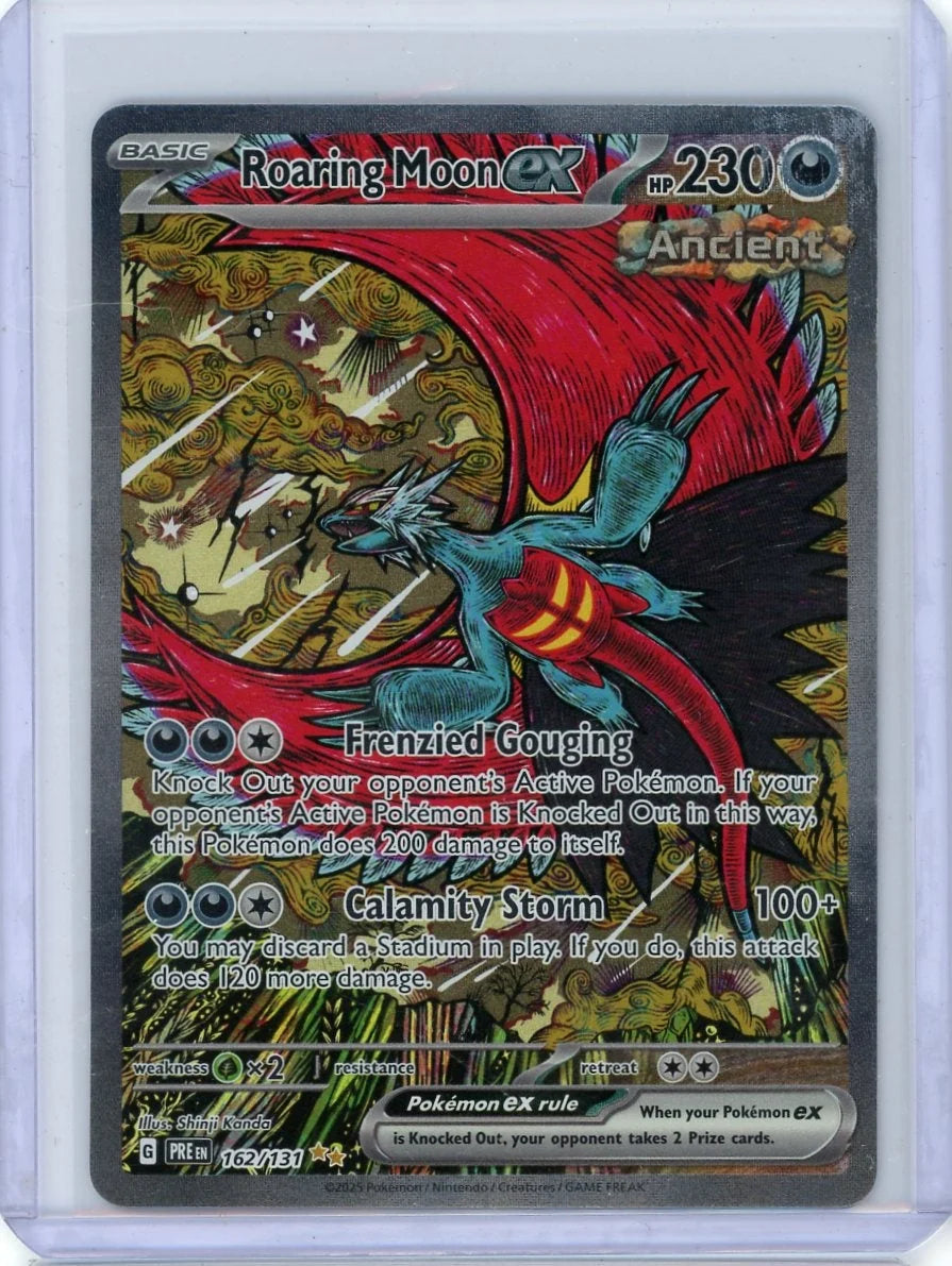 Roaring Moon ex Pokémon Prismatic Evolutions Special Illustration Rare #162/131 DMG