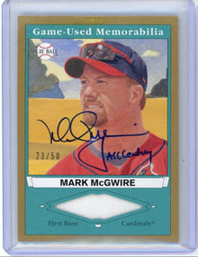Mark McGwire 2003 Upper Deck Play Ball Game-Used Memorabilia autograph inscribed #'d 23/50