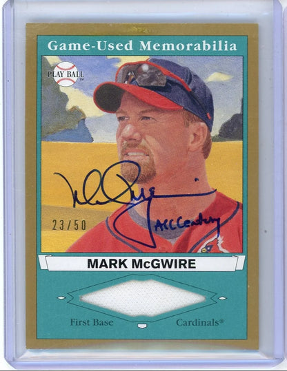 Mark McGwire 2003 Upper Deck Play Ball Game-Used Memorabilia autograph inscribed #'d 23/50