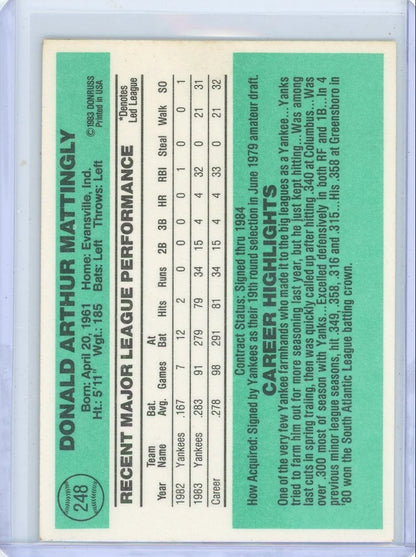 Don Mattingly 1984 Donruss RC #248