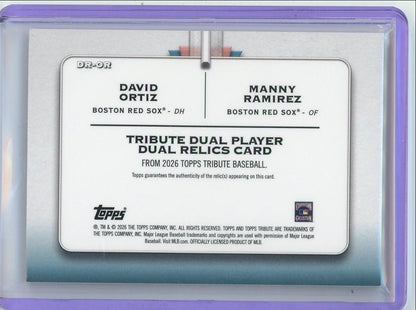 David Ortiz Manny Ramirez 2026 Topps Tribute Dual Relic #'d 74/199