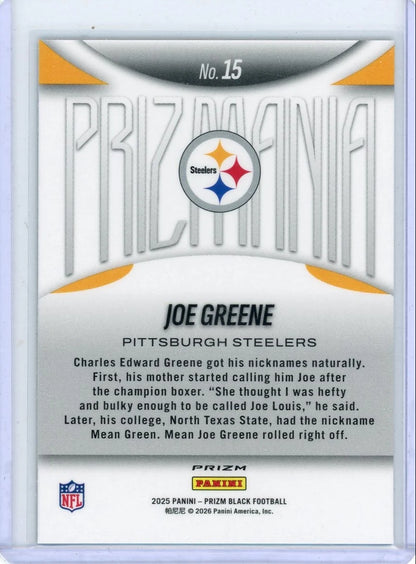 Joe Greene 2025 Panini Prizm Prizmania SSP Case Hit