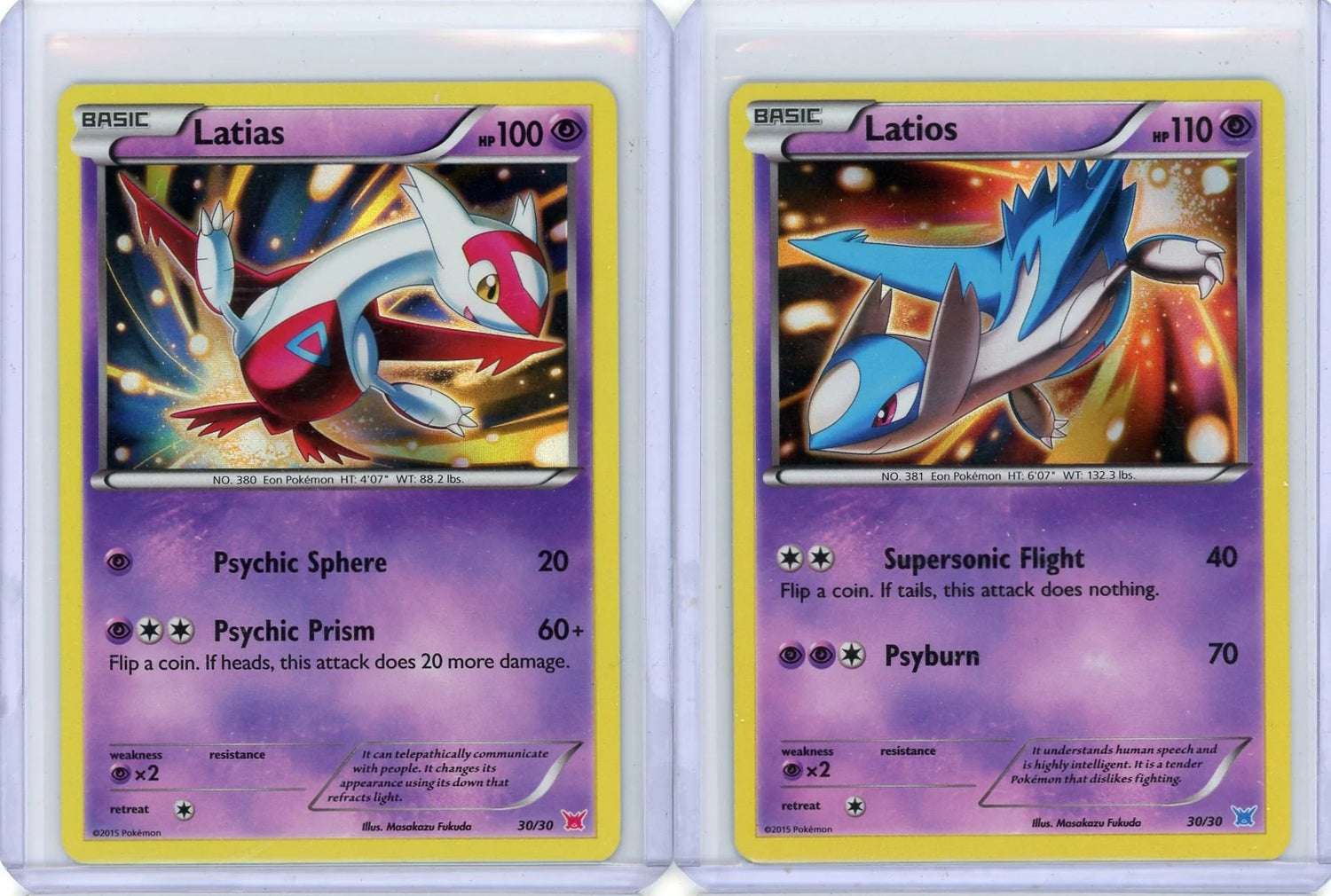Latios & Latias 2015 Pokemon #30/30 2-card lot
