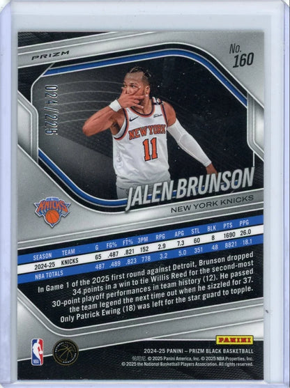 Jalen Brunson 2024-25 Panini Prizm Basketball Prizm #'d 024/225