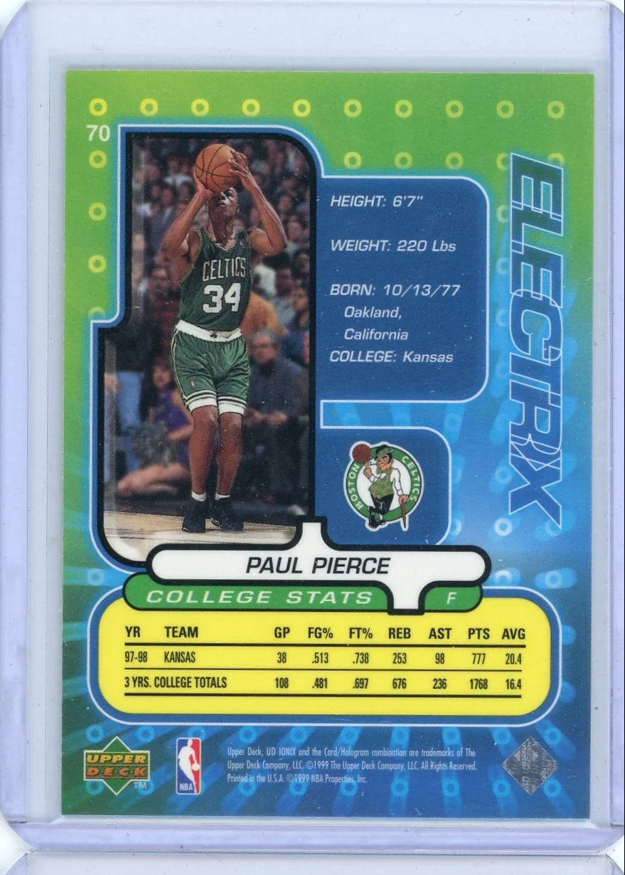Paul Pierce 1999 Upper Deck Ionix Electrix rookie card