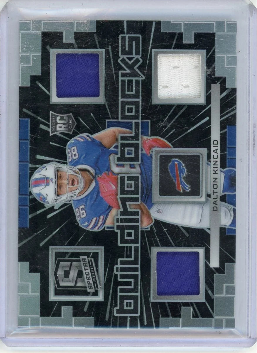 Dalton Kincaid 2023 Panini Spectra Building Blocks Triple Relic RC #'d 53/75