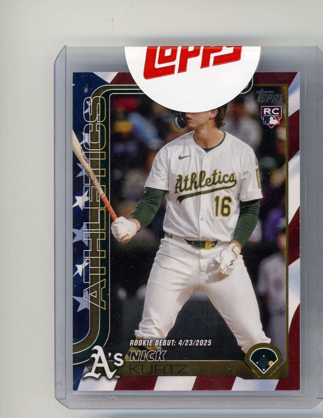Nick Kurtz 2025 Topps Update Independence Day rookie card (Topps sealed) #'d 42/76
