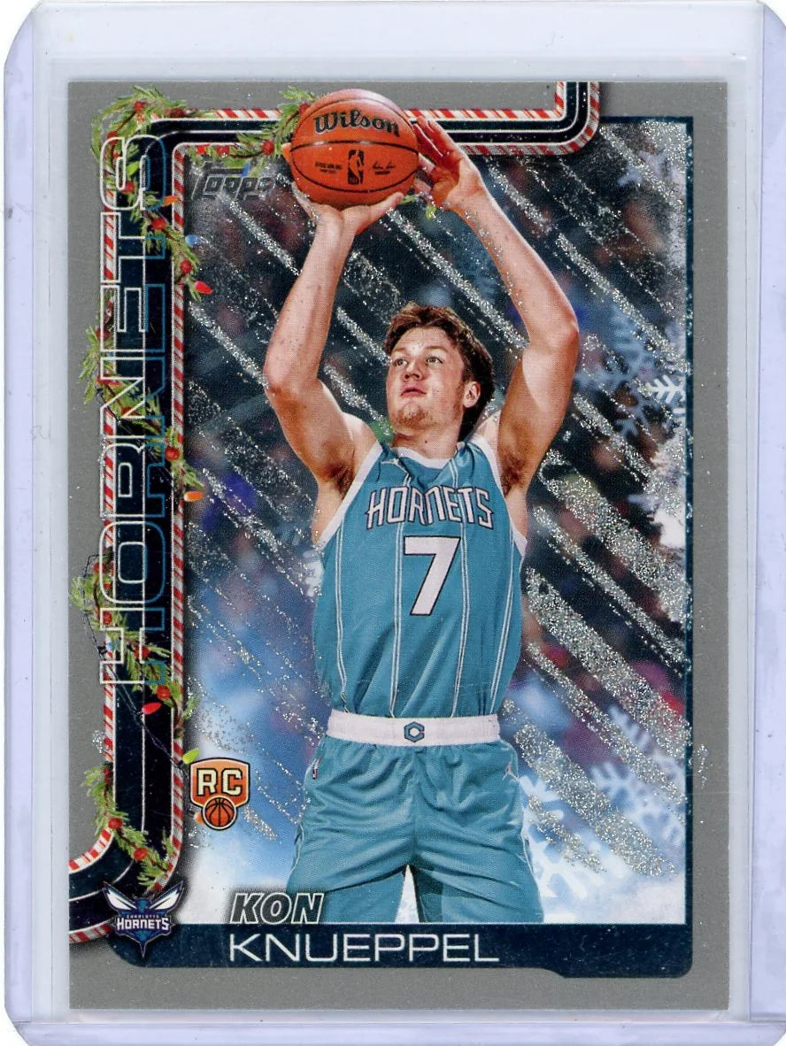 Kon Knueppel 2025-26 Topps Holiday Silver Glitter RC