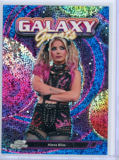 Alexa Bliss 2026 Topps Cosmic Chrome Galaxy Greats Blue Moon #'d 22/99