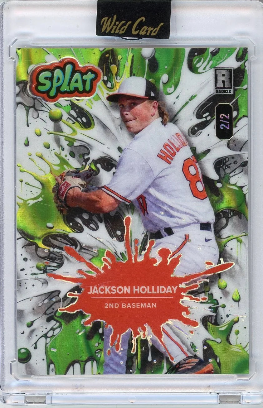 Jackson Holliday 2024 Wild Card Splat Baseball Lava Green Rookie #'d 2/2