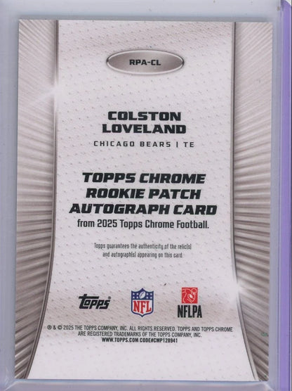 Colston Loveland 2025 Topps Chrome RPA