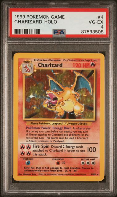 Charizard 1999 Pokemon Base Set holo #4/102 PSA 4