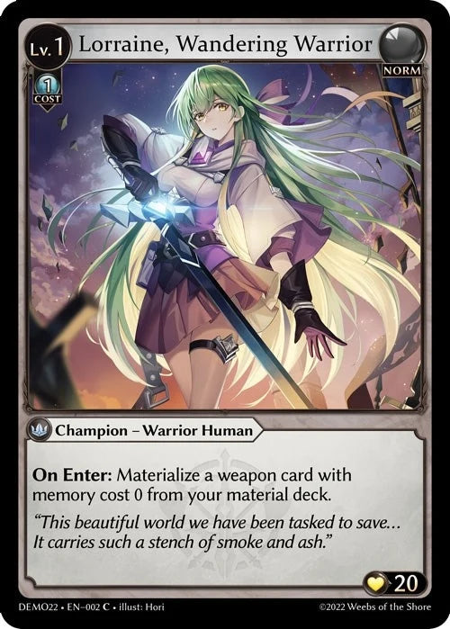 Lorraine, Wandering Warrior (002) (2022 Demo Deck) (DEMO22)