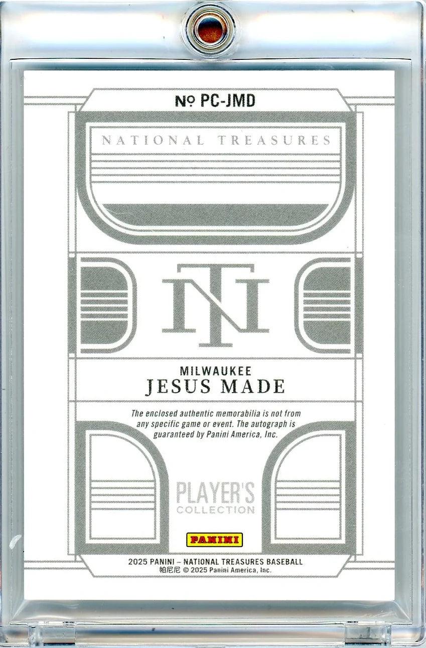Jesus Made 2025 Panini National Treasures Baseball Player's Collection Patch Autograph #'d 38/99
