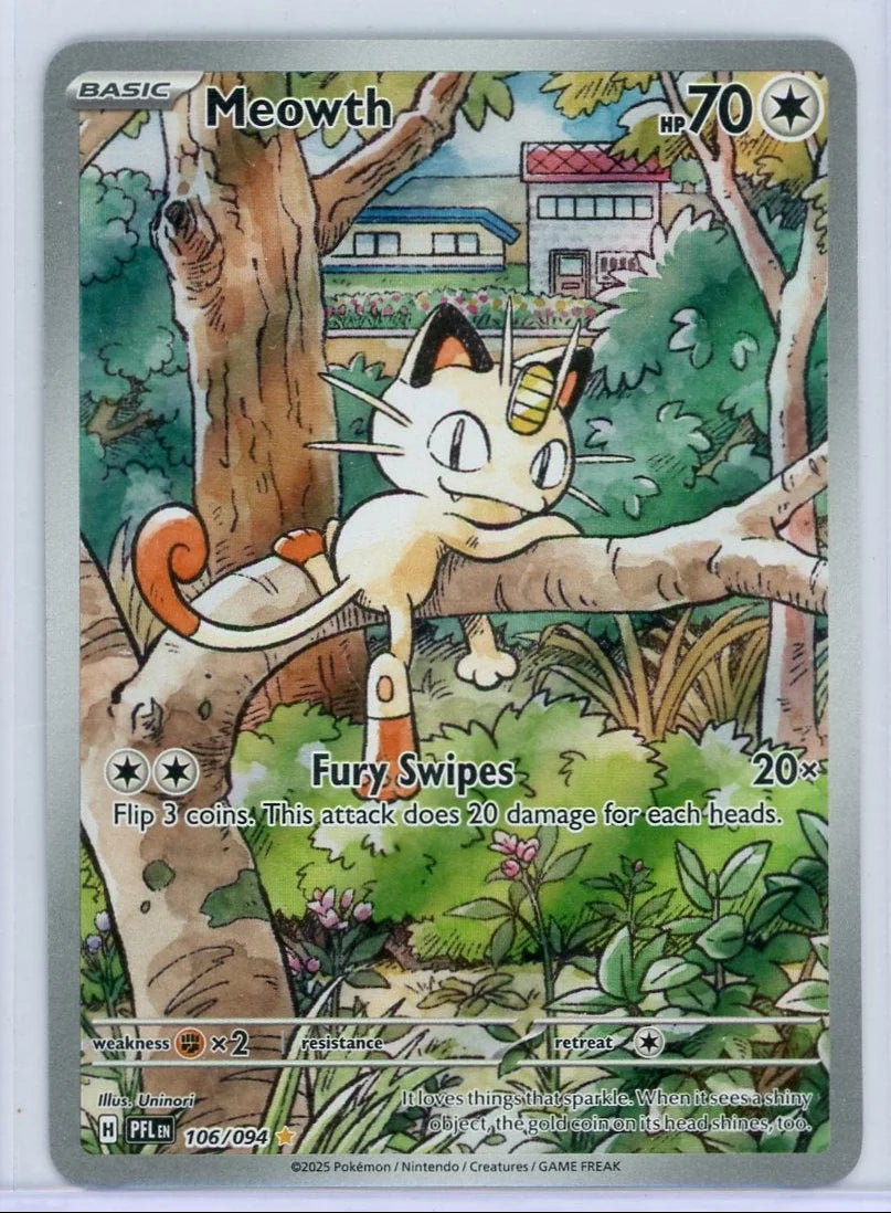 Meowth Pokémon Phantasmal Flames Illustration Rare #106/094