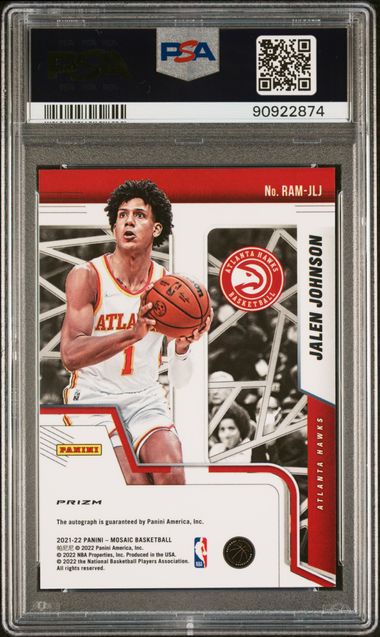 Jalen Johnson 2021 Mosaic Rookie Autographs PSA 10 Auto 10