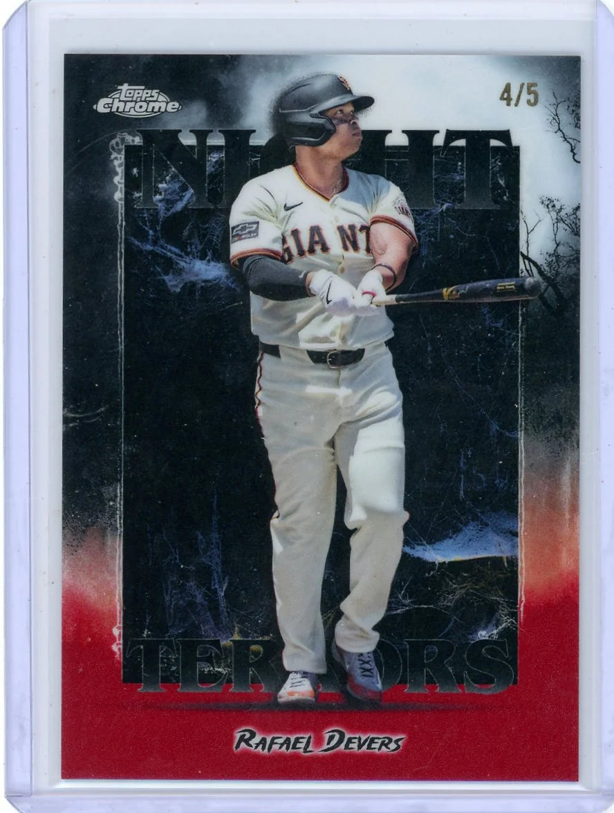 Rafael Devers 2025 Topps Chrome Night Terrors Red Refractor #'d 4/5