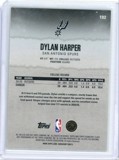 Dylan Harper 2025-26 Topps Signature Class Pandora