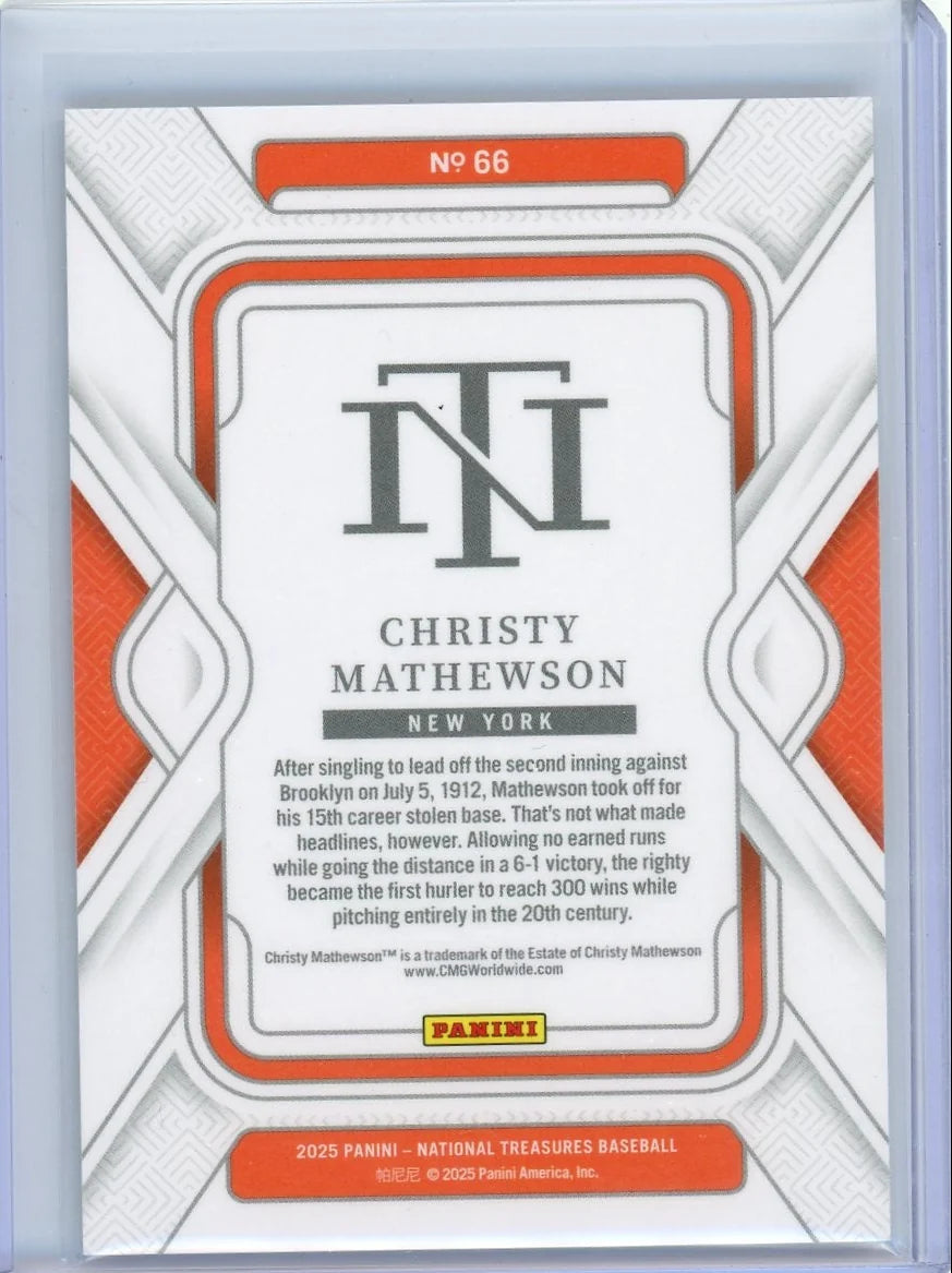 Christy Mathewson 2025 Panini National Treasures Baseball Holo Gold #'d 82/99