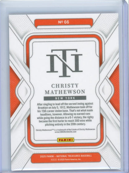 Christy Mathewson 2025 Panini National Treasures Baseball Holo Gold #'d 82/99