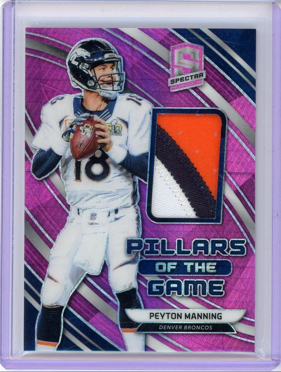Peyton Manning 2019 Panini Spectra Pillars of the Game Pink Neon Relic #'d 11/15