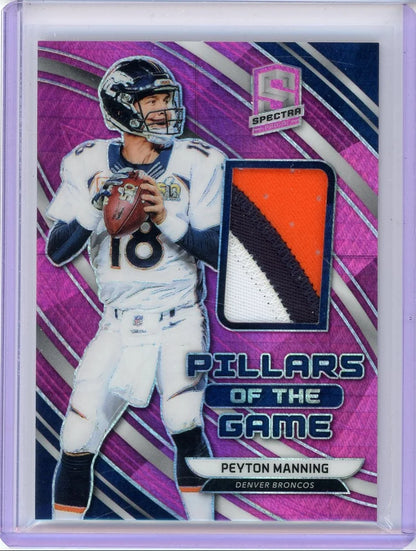 Peyton Manning 2019 Panini Spectra Pillars of the Game Pink Neon Relic #'d 11/15
