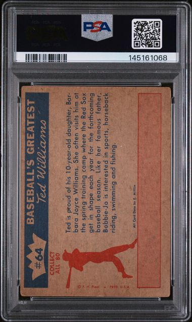 1959 Fleer Ted Williams #64 1958 - DAUGHTER AND FAMOUS DADDY PSA 2