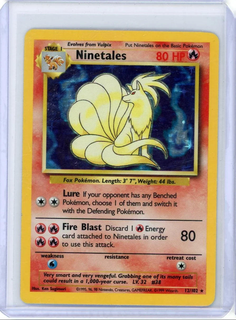 Ninetales Pokémon Base Set Unlimited Holo Rare #12/102 MP